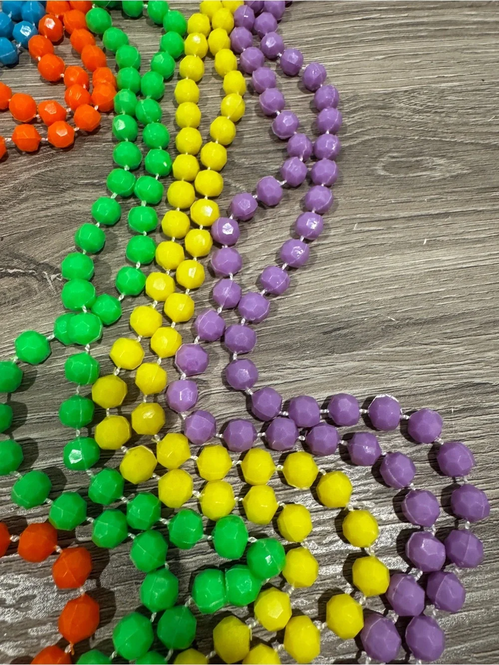 5 Colorful Party Bead Necklace Set - Rainbow Colors - Good Condition